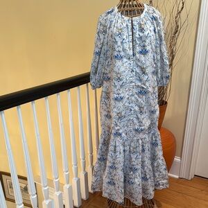Tuckernuck Blue Floral Long Sleeve Dress